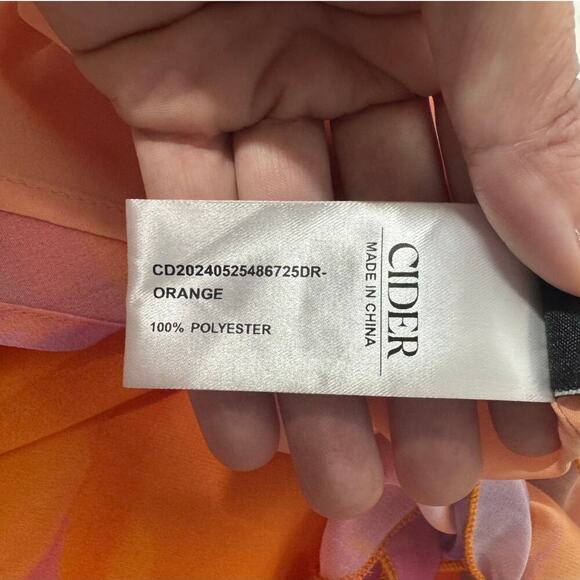 Cider Dress Women L-XL Curve and Plus Orange Ombre Ruffle Mini Y2K Spring Party - Picture 3 of 6